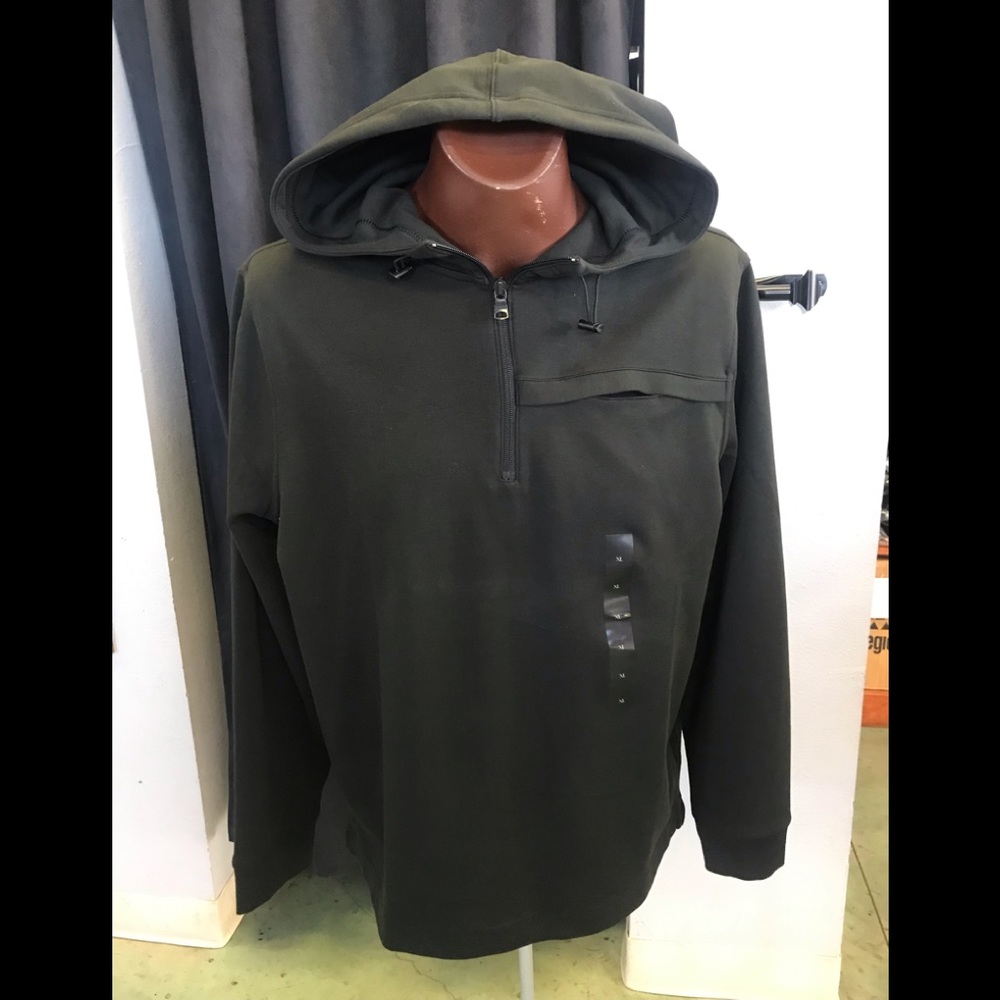 NWT Banana Republic Men’s half zipper hoodie. Blk